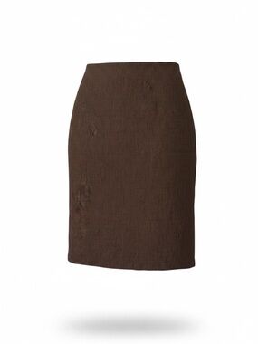 Brown Women's Casual Linen Blend Skirt
